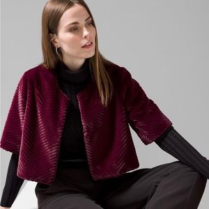 WHBM Faux Fur Bolero NWOT Size L